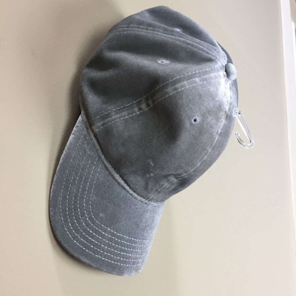 Velvet Gray Baseball Cap Hat - Picture 6 of 8